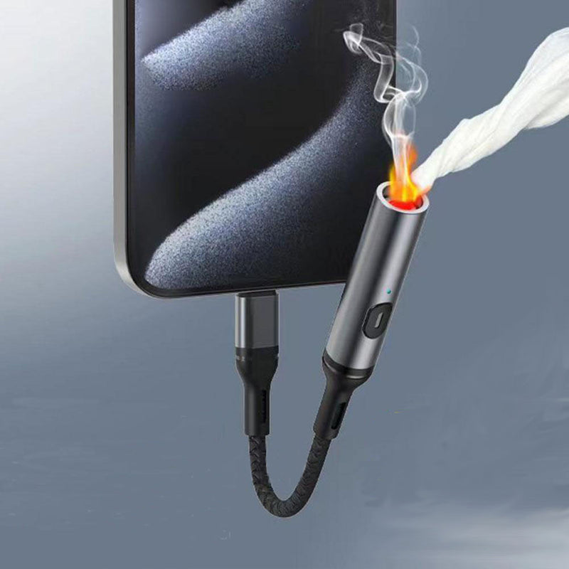Isqueiro Elétrico Portátil USB Tipo-C – Recarregável, Sem Gás, à Prova de Vento