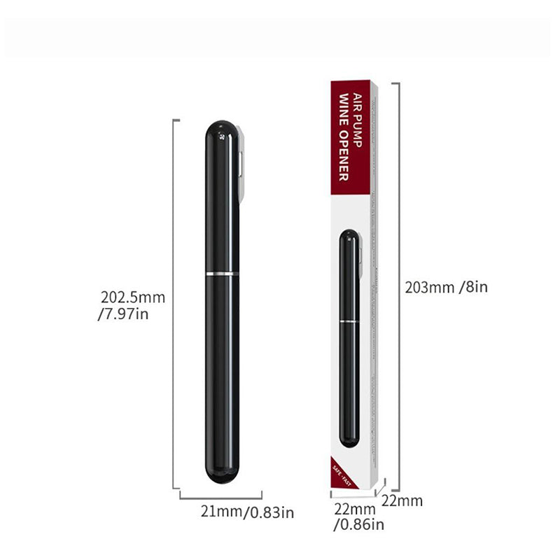 Saca-Rolhas Pneumático Portátil – Abridor de Vinho por Pressão de Ar, Sem Esforço, com Agulha de Aço Inoxidável – Design Elegante e Compacto