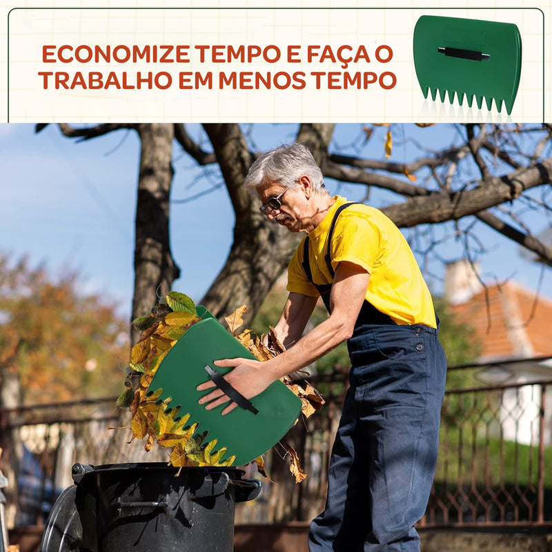 Ancinho de Mão para Jardinagem – Coletor de Folhas e Grama, Leve e Resistente