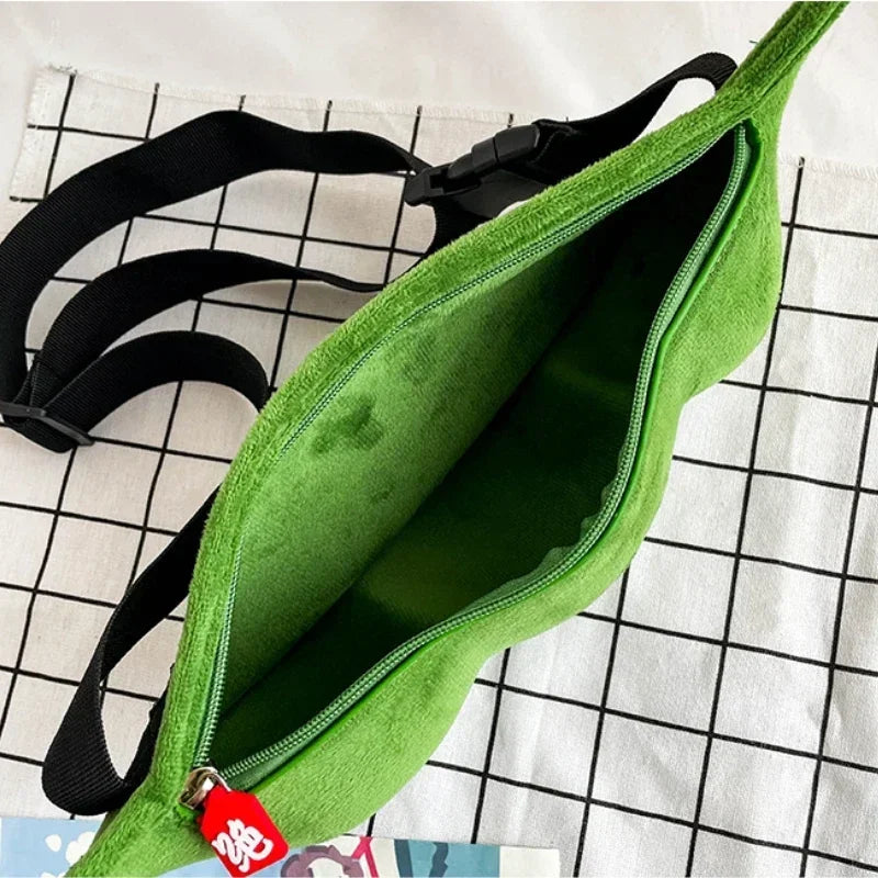 Bolsa Edamame Divertida – Shoulder Bag Criativa de Pelúcia