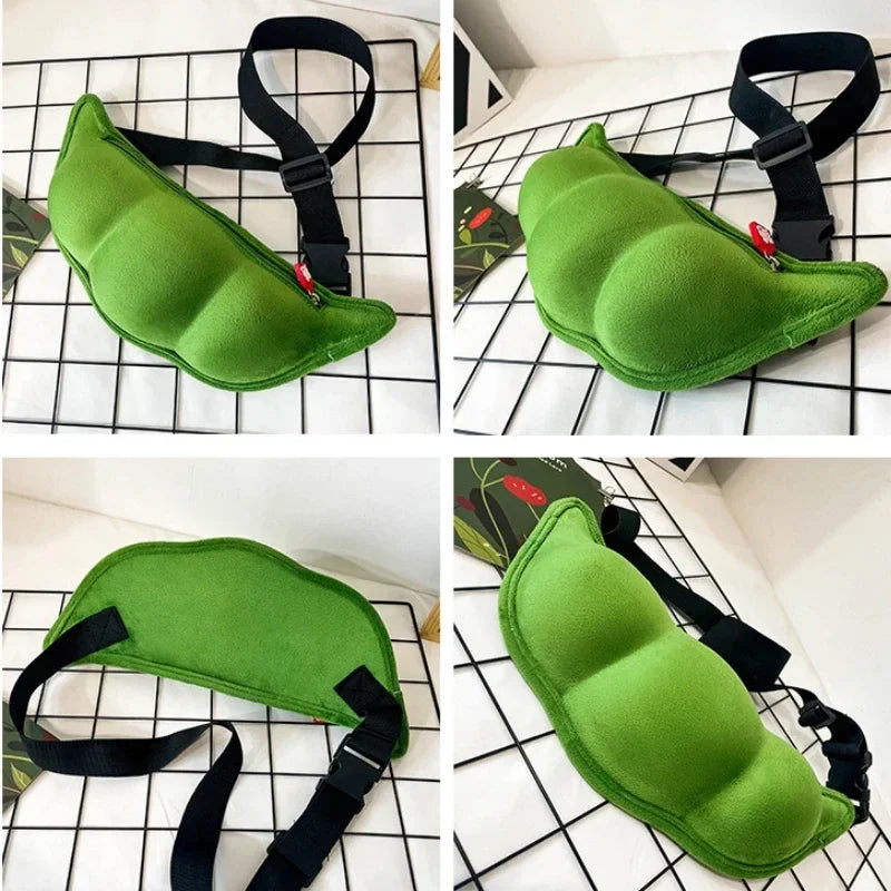 Bolsa Edamame Divertida – Shoulder Bag Criativa de Pelúcia