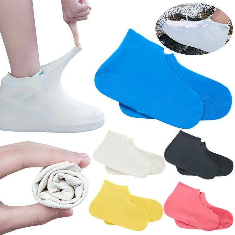 Capa de Sapato Impermeável Antiderrapante em Silicone – Protetor Reutilizável para Chuva e Lama