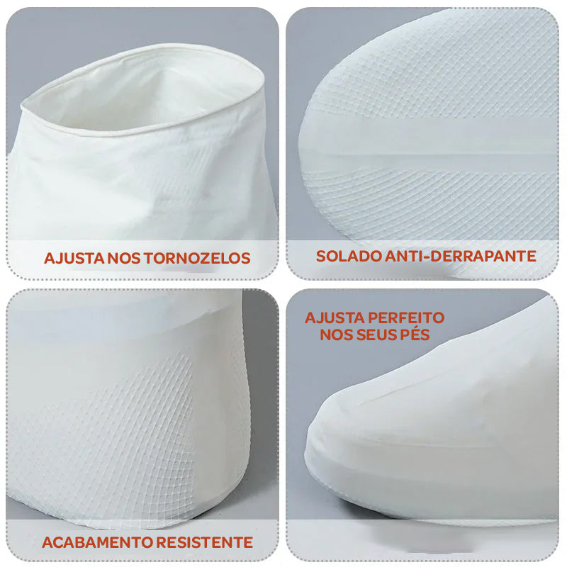 Capa de Sapato Impermeável Antiderrapante em Silicone – Protetor Reutilizável para Chuva e Lama