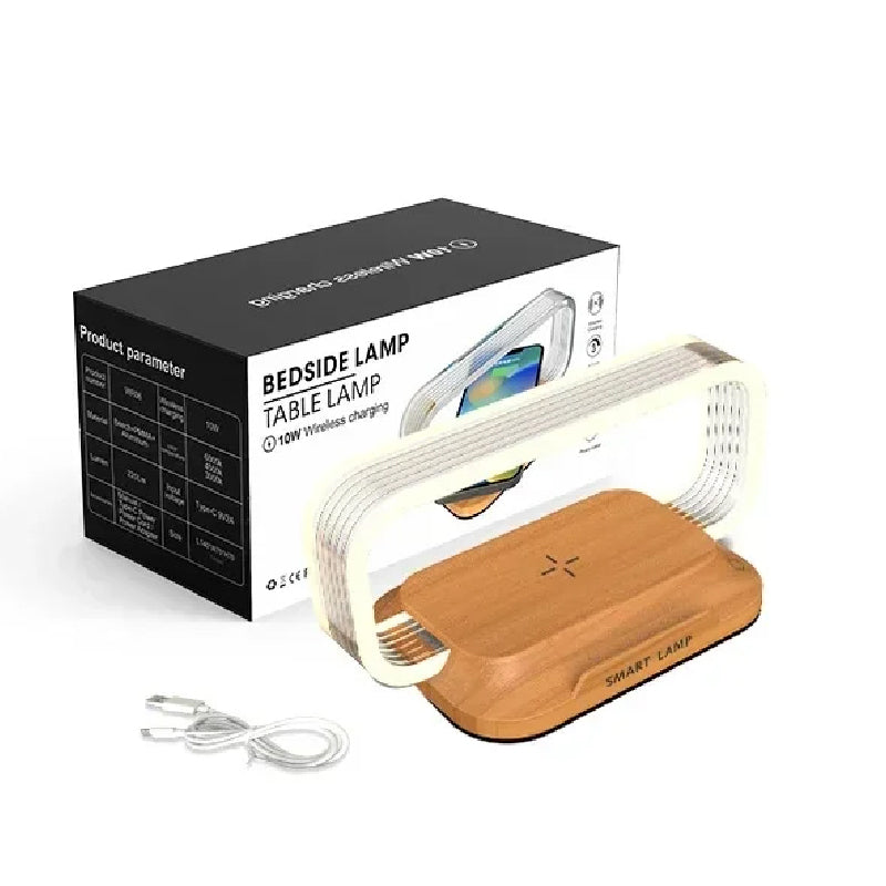 Luminária Mesa LED 3 Níveis DE Brilho + Carregador Wireless 10W (Qi) + Carregamento USB