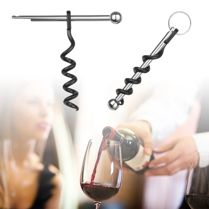 Chaveiro Abridor de Vinho Resistente – Saca-Rolhas Portátil em Aço Inoxidável