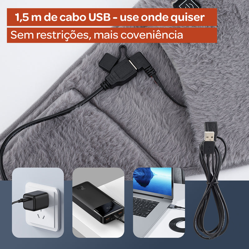 Cinto Aquecedor USB 2 em 1 | Alívio Imediato e Portátil