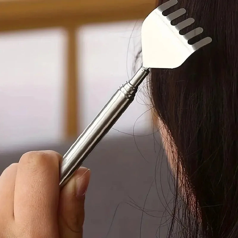 Coçador de Costas Retrátil em Aço Inoxidável – Portátil e Extensível para Homens e Mulheres