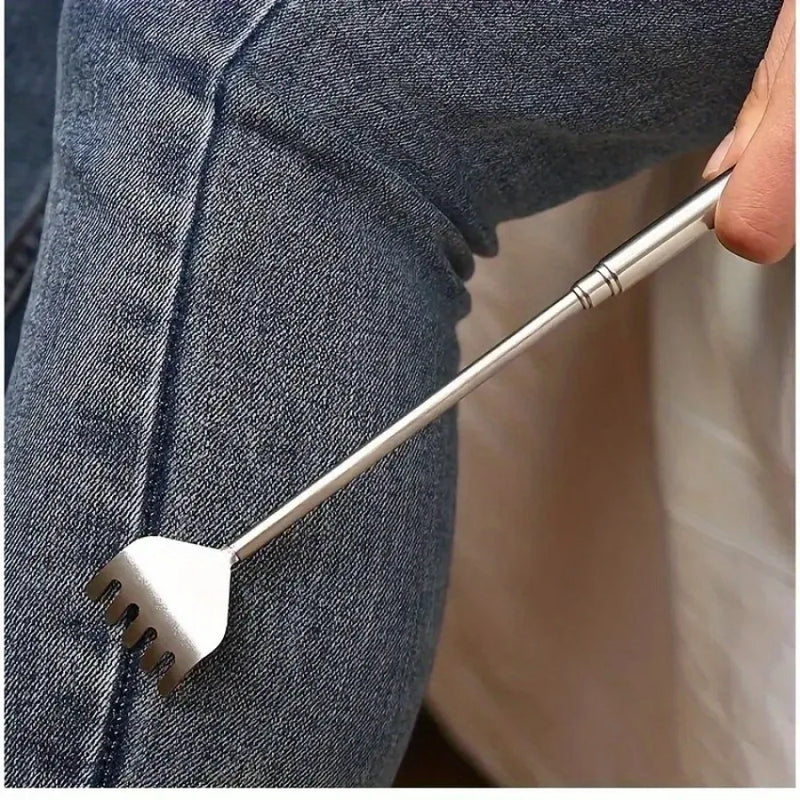 Coçador de Costas Retrátil em Aço Inoxidável – Portátil e Extensível para Homens e Mulheres