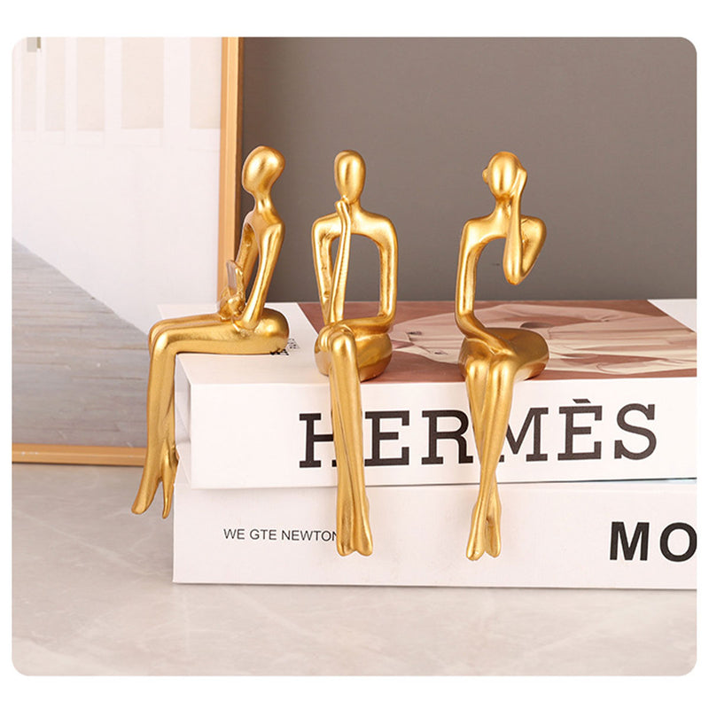 Conjunto 3 Esculturas Modernas Abstratas Decorativas – Arte em Resina de Alta Qualidade para Sala, Escritório ou Presente Sofisticado