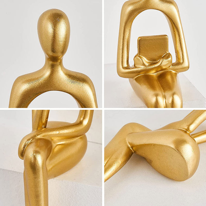 Conjunto 3 Esculturas Modernas Abstratas Decorativas – Arte em Resina de Alta Qualidade para Sala, Escritório ou Presente Sofisticado