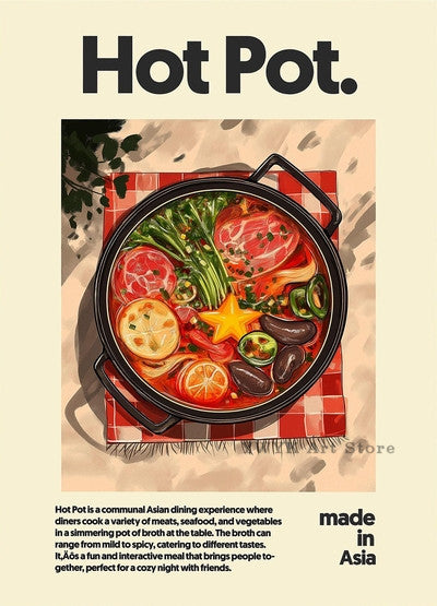 Pôsteres de Comidas Asiáticas | Arte Decorativa em Tela HD
