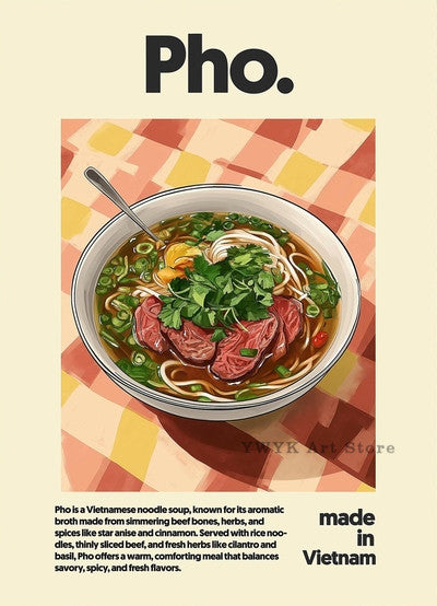 Pôsteres de Comidas Asiáticas | Arte Decorativa em Tela HD