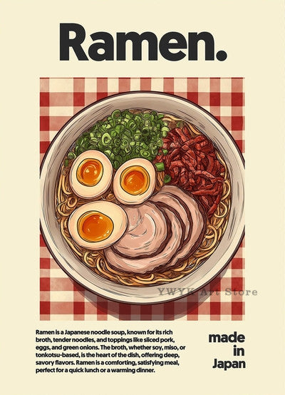 Pôsteres de Comidas Asiáticas | Arte Decorativa em Tela HD