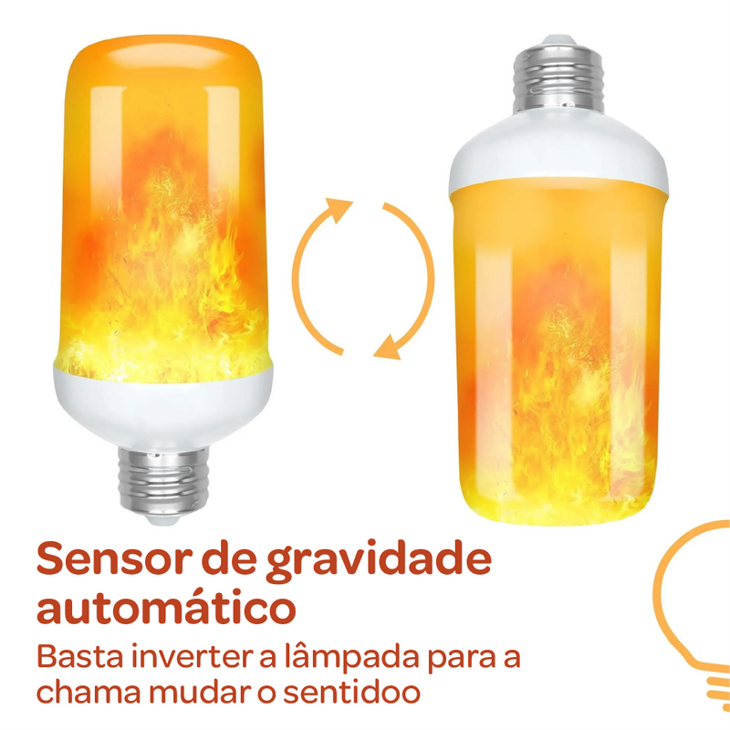 Lâmpada LED Chama Efeito Fogo 5W – Bivolt, E27, E27HT, Econômica e Decorativa