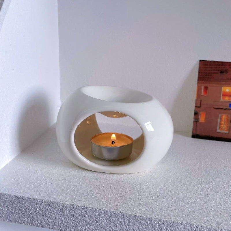 Difusor de Cerâmica para Aromaterapia com Vela – Queimador Elegante para Óleos Essenciais, Relaxamento e Presentes