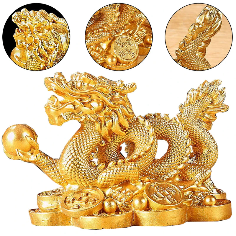 Escultura Dragão Chinês Feng Shui – Sucesso, Sorte e Prosperidade