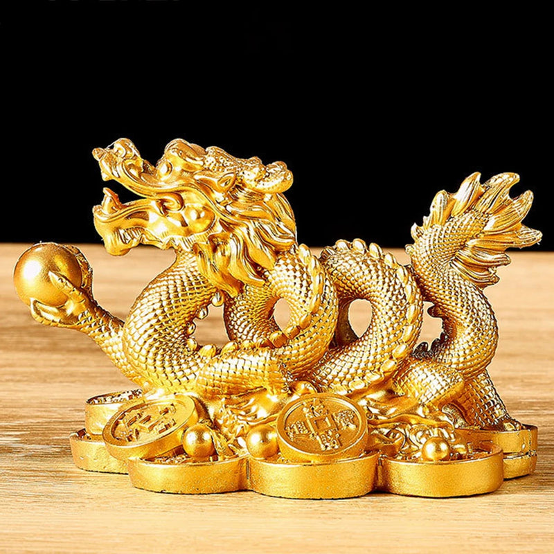 Escultura Dragão Chinês Feng Shui – Sucesso, Sorte e Prosperidade