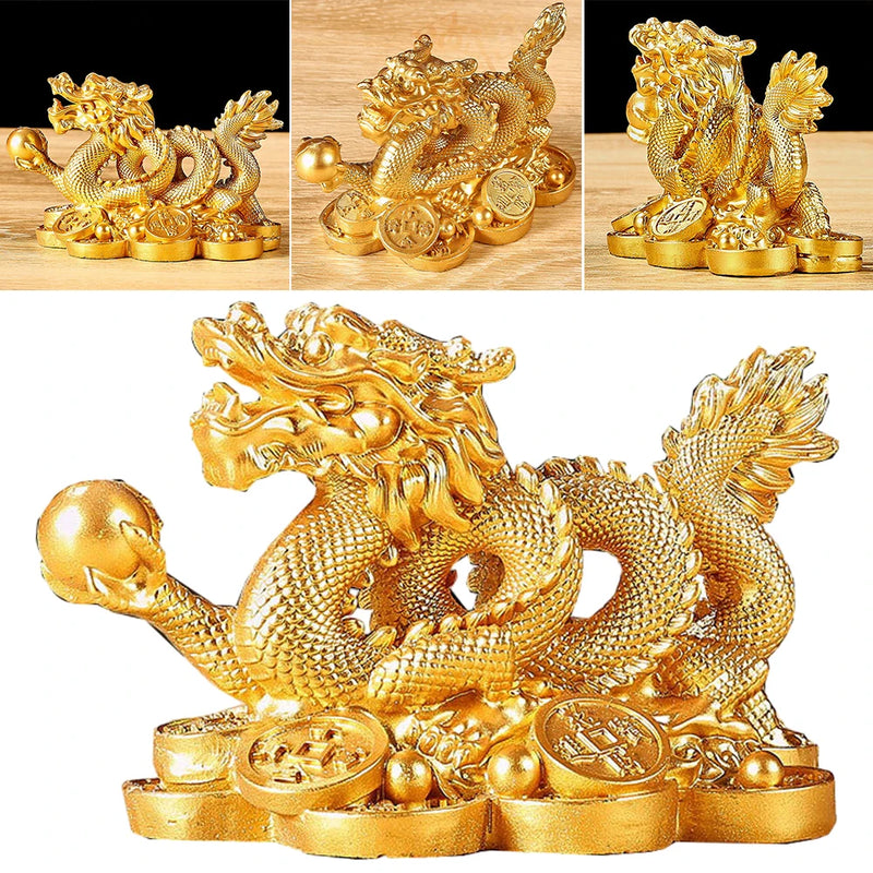Escultura Dragão Chinês Feng Shui – Sucesso, Sorte e Prosperidade