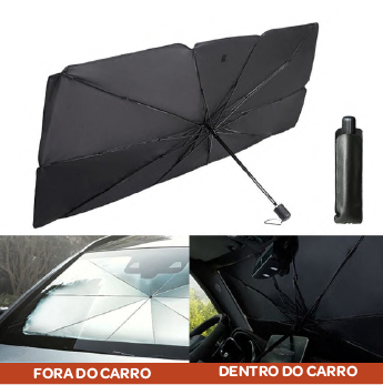 Guarda-Sol para Parabrisa de Carro - Proteção UV - Reduz Calor Interno - Dobrável Tipo Guarda-Chuva