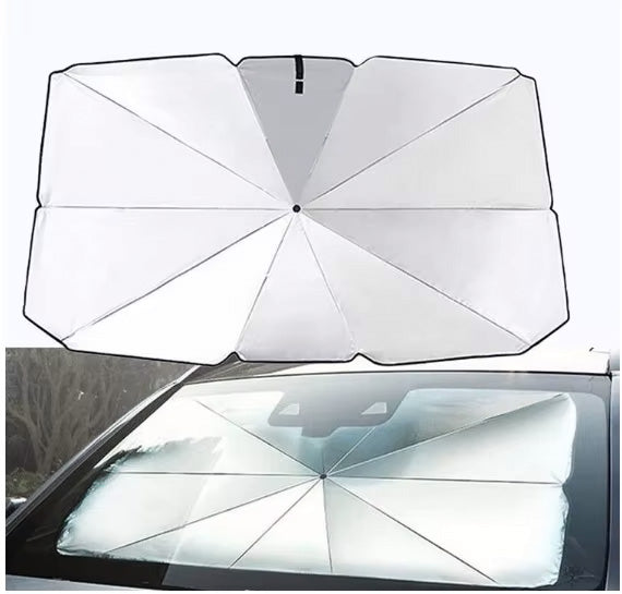 Guarda-Sol para Parabrisa de Carro - Proteção UV - Reduz Calor Interno - Dobrável Tipo Guarda-Chuva
