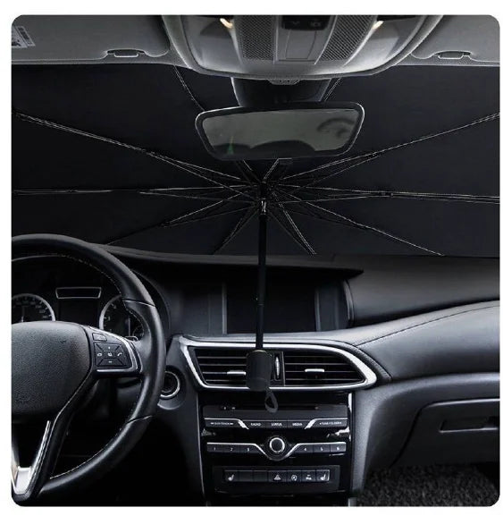 Guarda-Sol para Parabrisa de Carro - Proteção UV - Reduz Calor Interno - Dobrável Tipo Guarda-Chuva