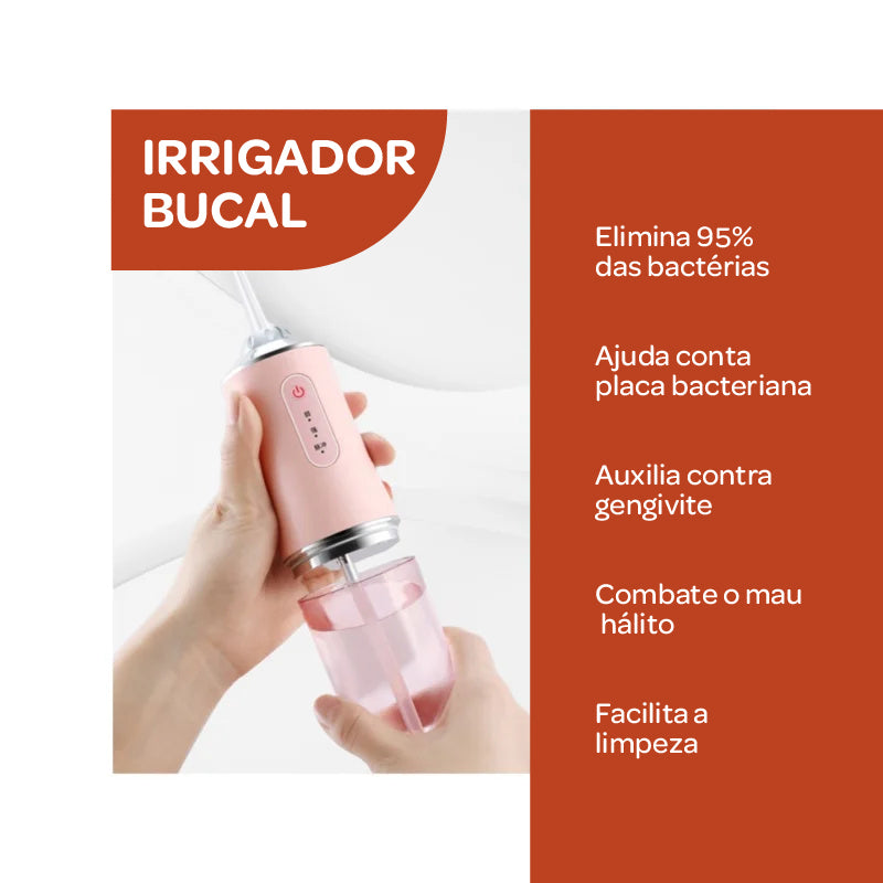 Irrigador Bucal Recarregável USB | Limpeza Profunda e Sem Dor