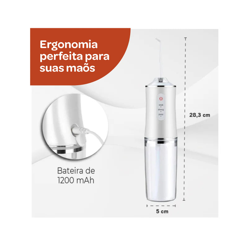 Irrigador Bucal Recarregável USB | Limpeza Profunda e Sem Dor