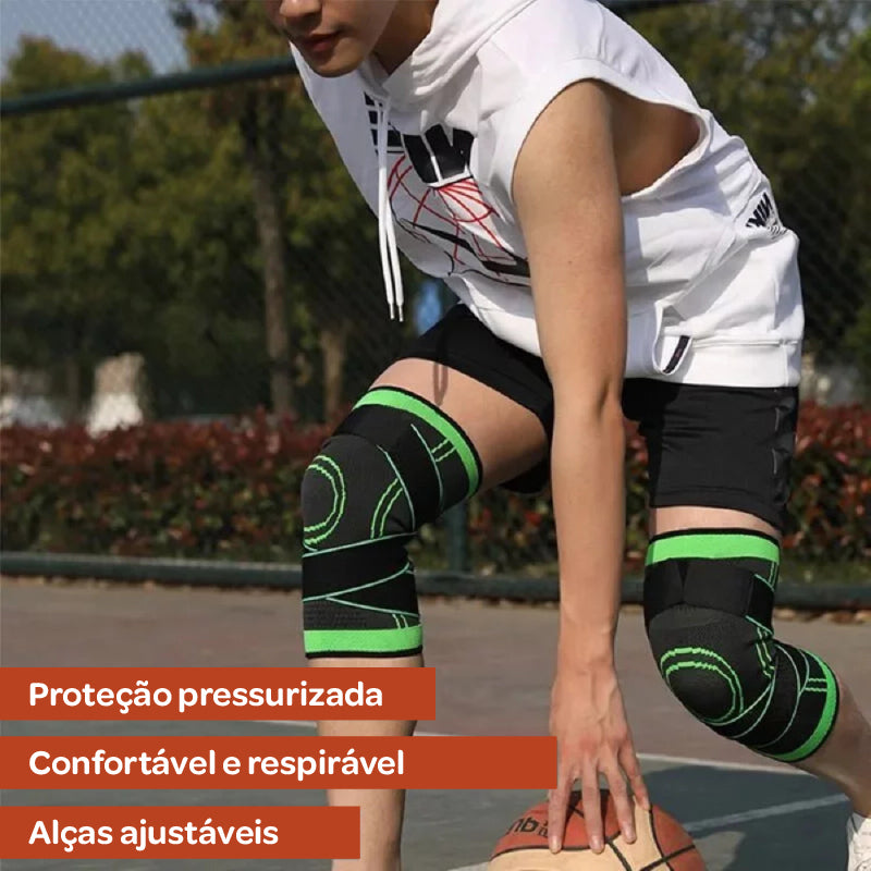 Joelheira de Compressão Inteligente com Alças Ajustáveis – Esportes, Corridas, Academia e Crossfit