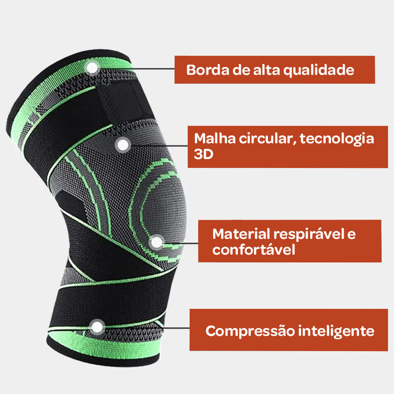 Joelheira de Compressão Inteligente com Alças Ajustáveis – Esportes, Corridas, Academia e Crossfit