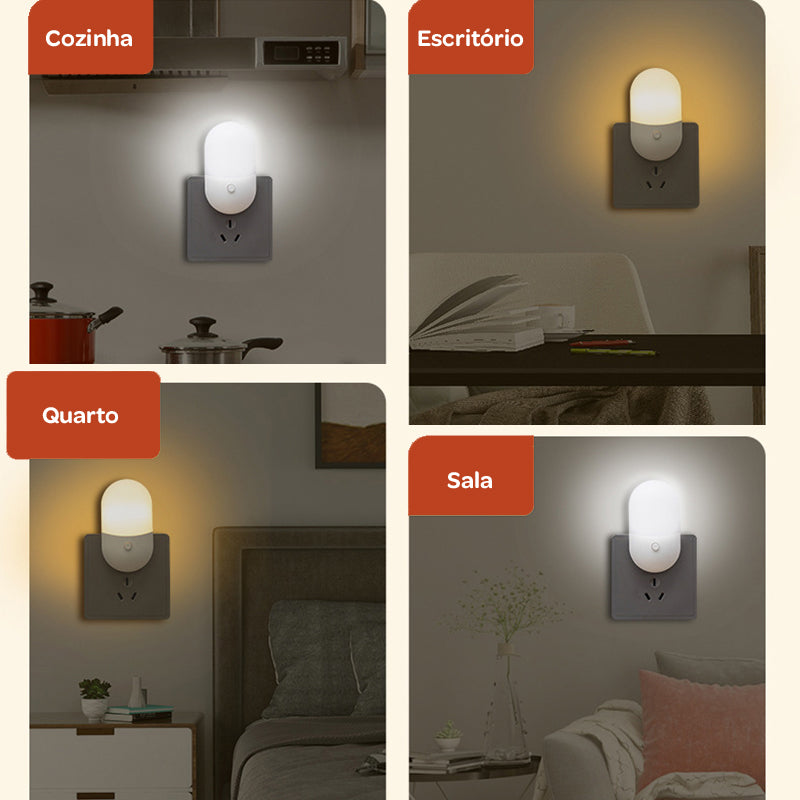 Lâmpada LED de Tomada Bivolt com Luz Quente e Fria – Econômica, Sem Pilhas, Ideal para Todos os Ambientes