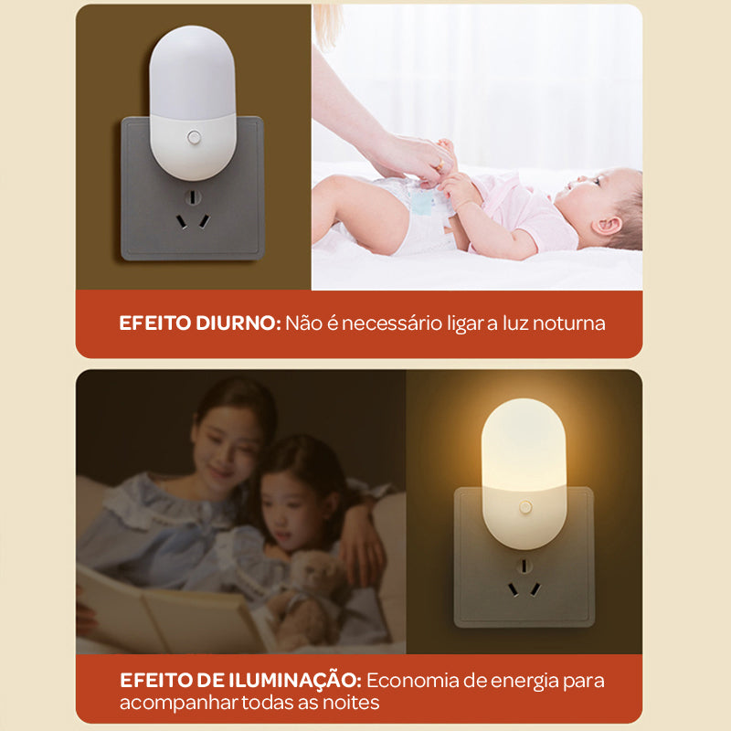 Lâmpada LED de Tomada Bivolt com Luz Quente e Fria – Econômica, Sem Pilhas, Ideal para Todos os Ambientes