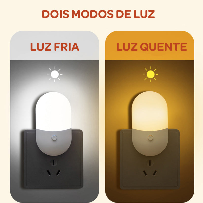 Lâmpada LED de Tomada Bivolt com Luz Quente e Fria – Econômica, Sem Pilhas, Ideal para Todos os Ambientes