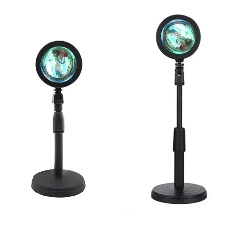 Luminária Sunset LED Giratória – 16 Cores, 4 Modos, Controle Remoto para Fotos & Decoração