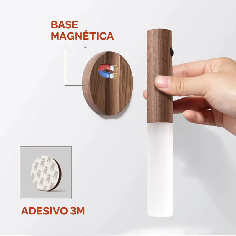 Luminária LED Magnética com Sensor de Movimento – Recarregável, Sem Fio, Ideal para Armário, Corredor e Escadas