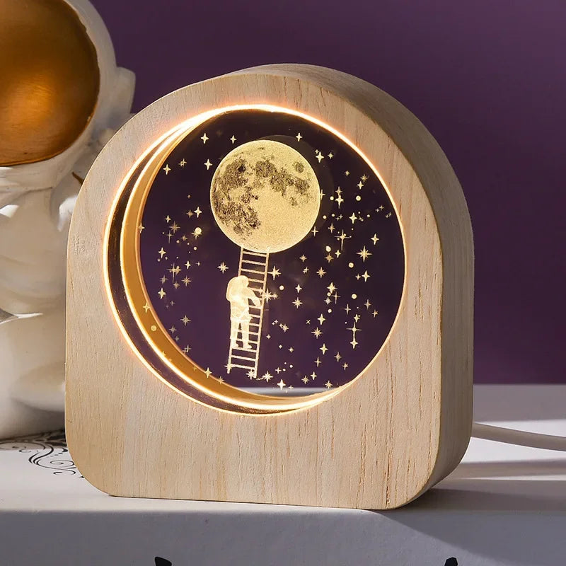 Luminária Decorativa LED com Temas Variados - Luz Aconchegante para Presentes e Decoração de Ambientes