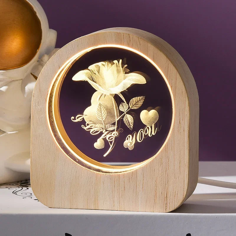 Luminária Decorativa LED com Temas Variados - Luz Aconchegante para Presentes e Decoração de Ambientes