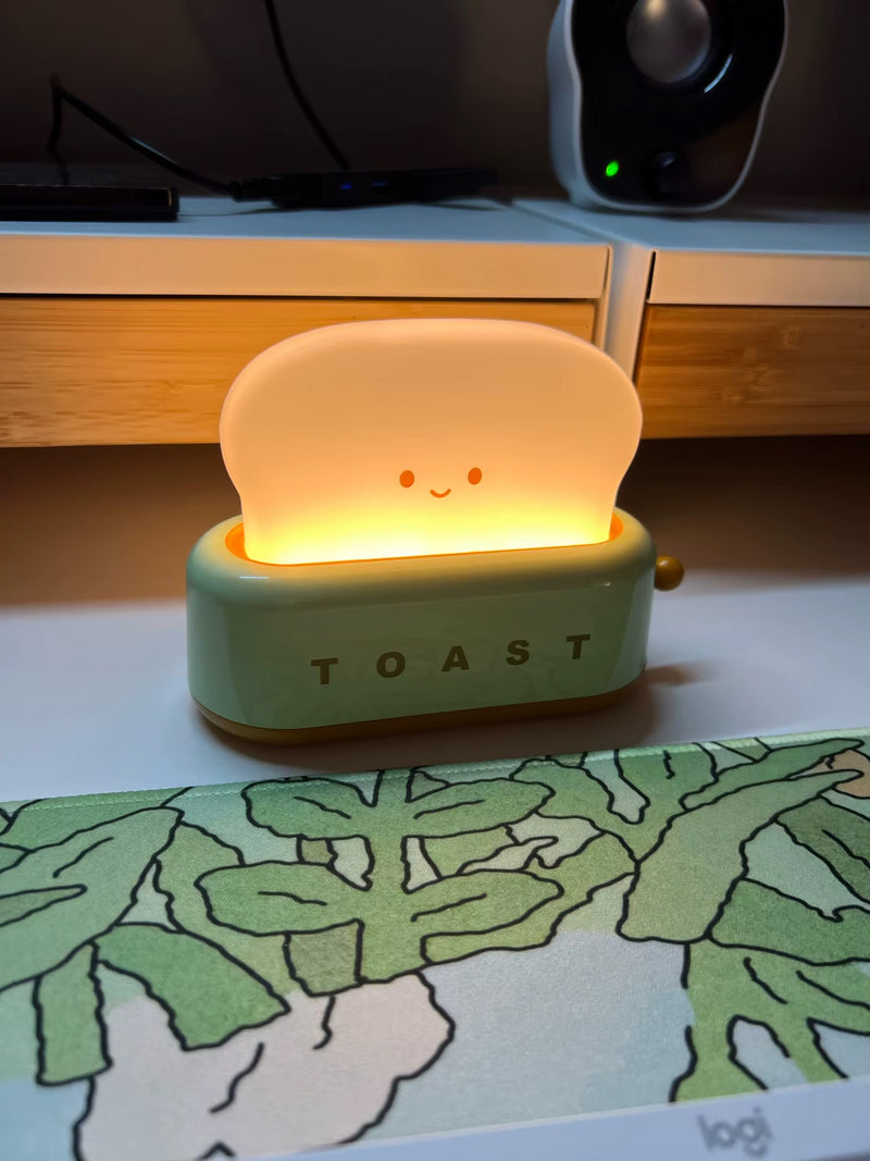 Luminária LED Criativa em Forma de Torradeira - Portátil, Recarregável e Luz Ajustável