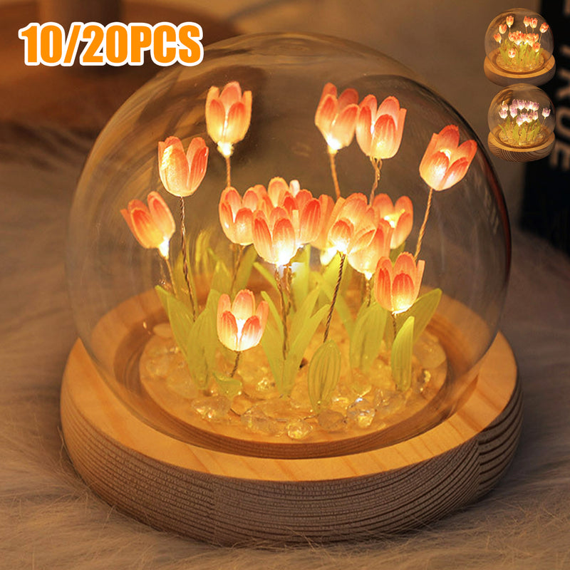 Luminária DIY Tulipas em Cúpula de Vidro – Excelente Opção Para Presentes & Decoração