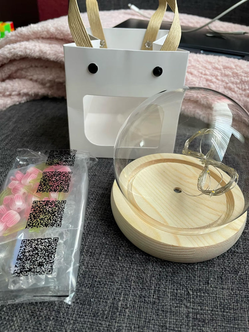 Luminária DIY Tulipas em Cúpula de Vidro – Excelente Opção Para Presentes & Decoração