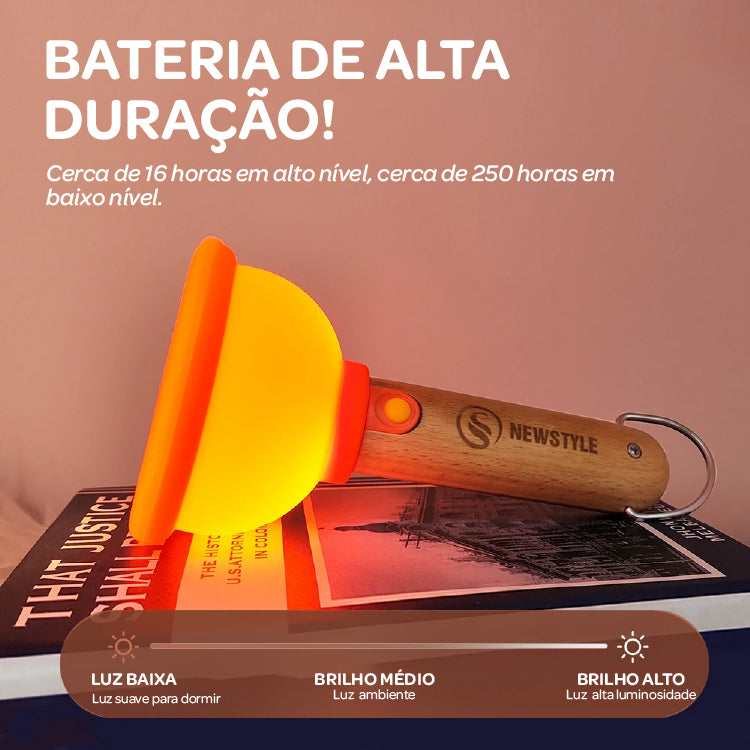 Luminária Portátil LED em Silicone – LED com 3 Modos, Ventosa e Carregamento Tipo-C