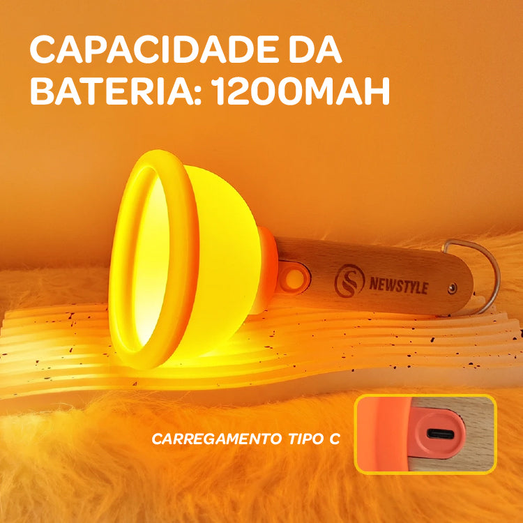 Luminária Portátil LED em Silicone – LED com 3 Modos, Ventosa e Carregamento Tipo-C