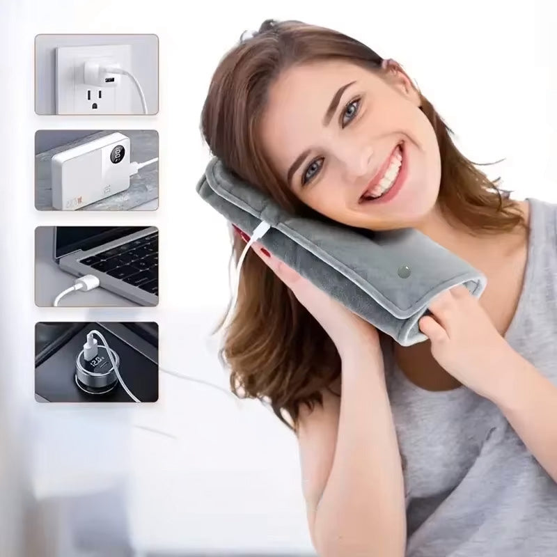 Manta Térmica Elétrica Comfy USB - Alívio de Dores Musculares e Aquecimento Corporal
