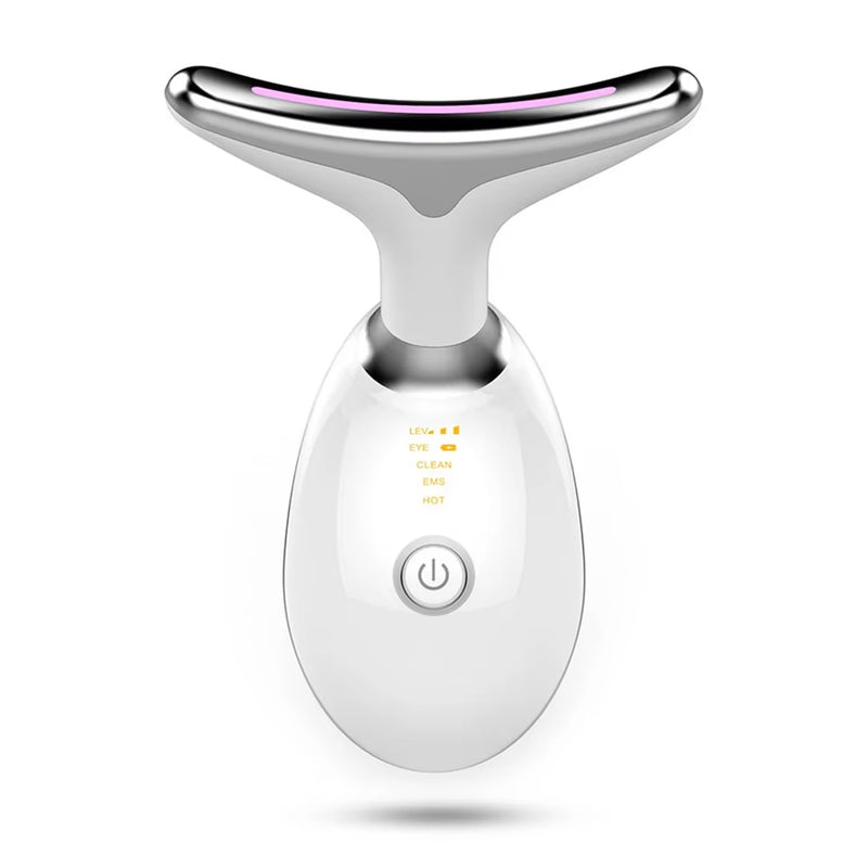 Massageador Facial e de Pescoço 7 em 1 com Luz LED – Rejuvenescimento, Lifting e Terapia de Calor