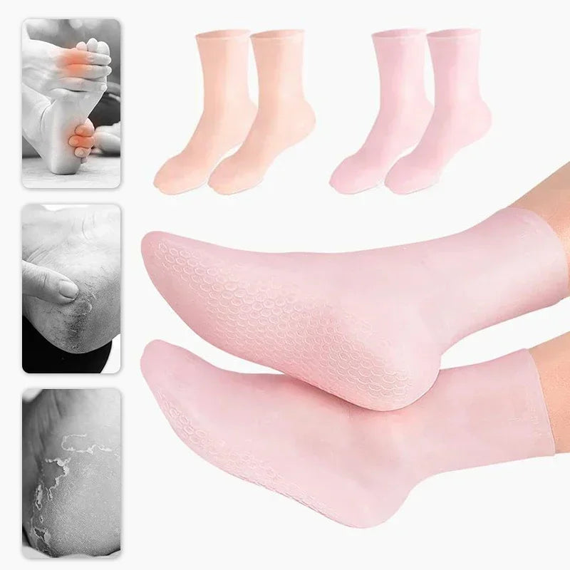 Meia de Silicone para Hidratação dos Pés – Antirrachadura e Restauração da Pele