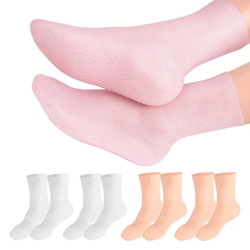 Meia de Silicone para Hidratação dos Pés – Antirrachadura e Restauração da Pele