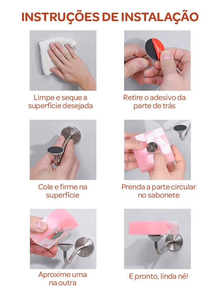 Saboneteira Magnética de Parede Moderna e Elegante