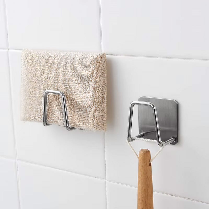 Suporte de Aço Inoxidável Multifuncional - Organizador de Utensílios e Prateleira de Parede