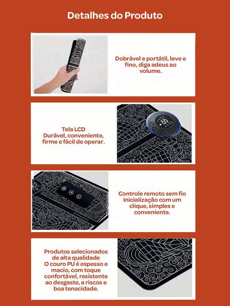 Tapete Massageador Portátil USB – Alívio Imediato com Vibração Ajustável