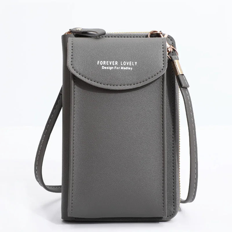 bolsa crossbody feminina versatil cinza escuro
