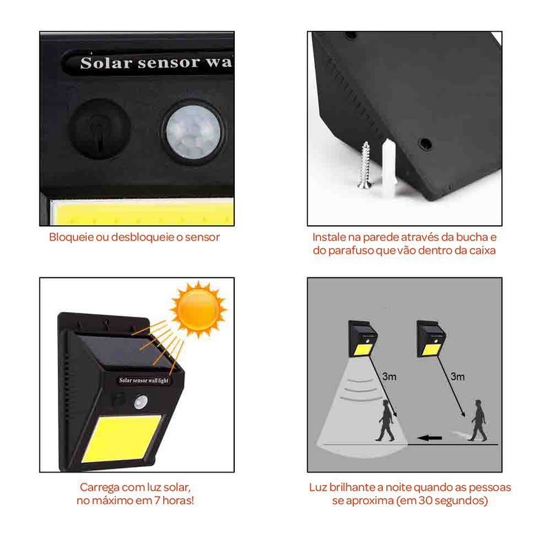 luminaria led sensor movimento instrucoes de uso